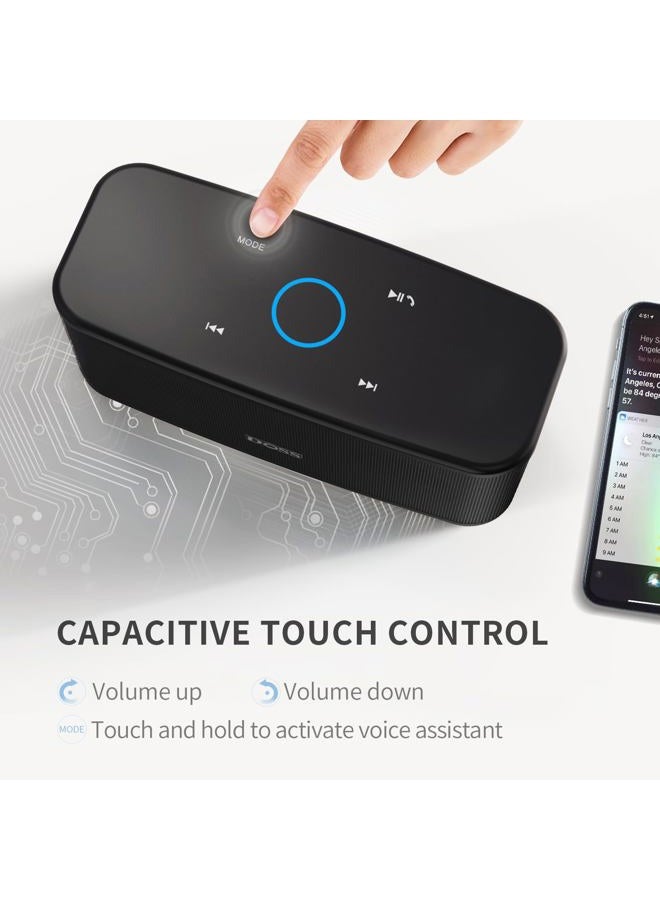 DOSS SoundBox Plus Portable Speaker with HD Sound and Deep Bass, Wireless Stereo Pairing, Touch Control, Multicolor LED Lights, 20 Hours Playtime, Speaker - Image 3